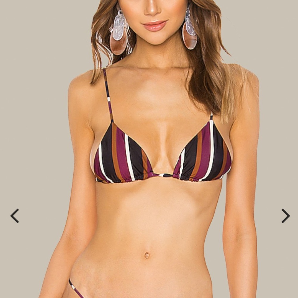 SKIN BY SAME Triangle Top in Wine Stripe